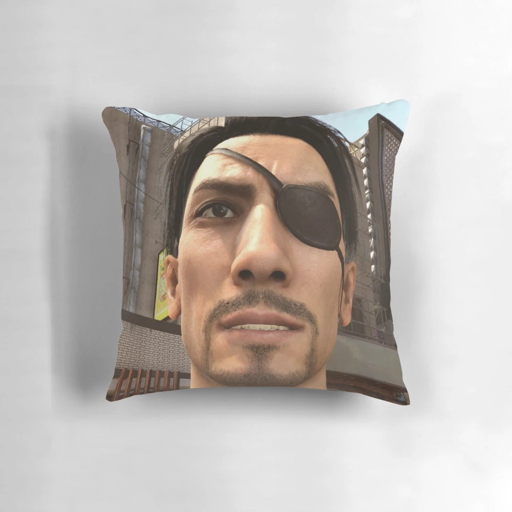 Plush Goro Majima-themed pillow from the Yakuza video game series