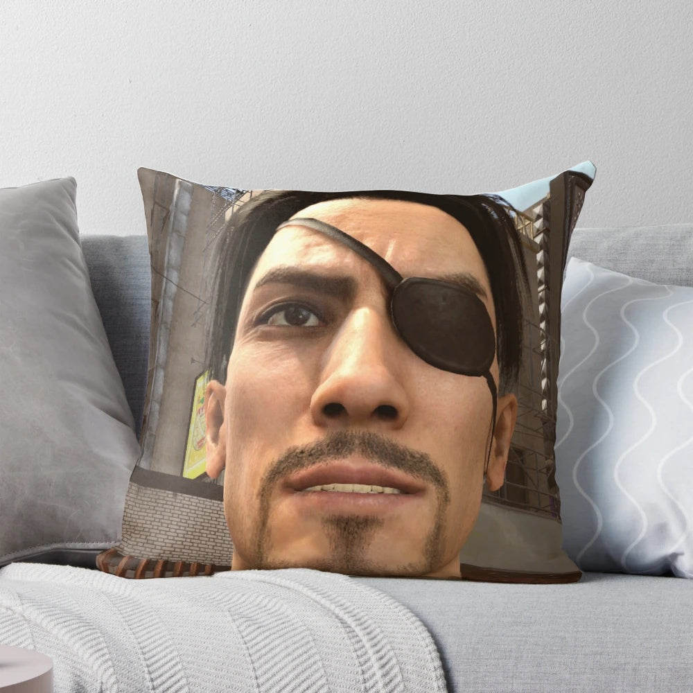 Plush Goro Majima-themed pillow from the Yakuza video game series