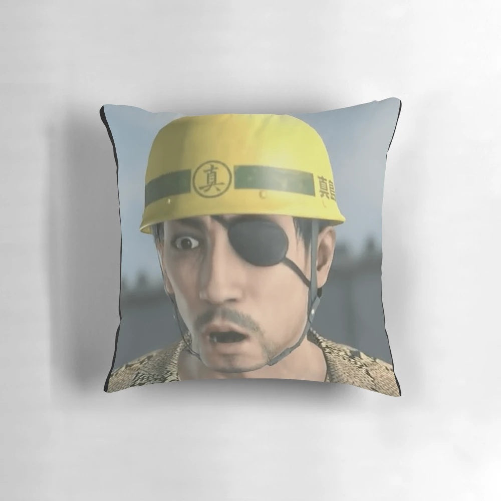 Soft and comfortable Goro Majima-themed pillow, featuring the iconic Yakuza character