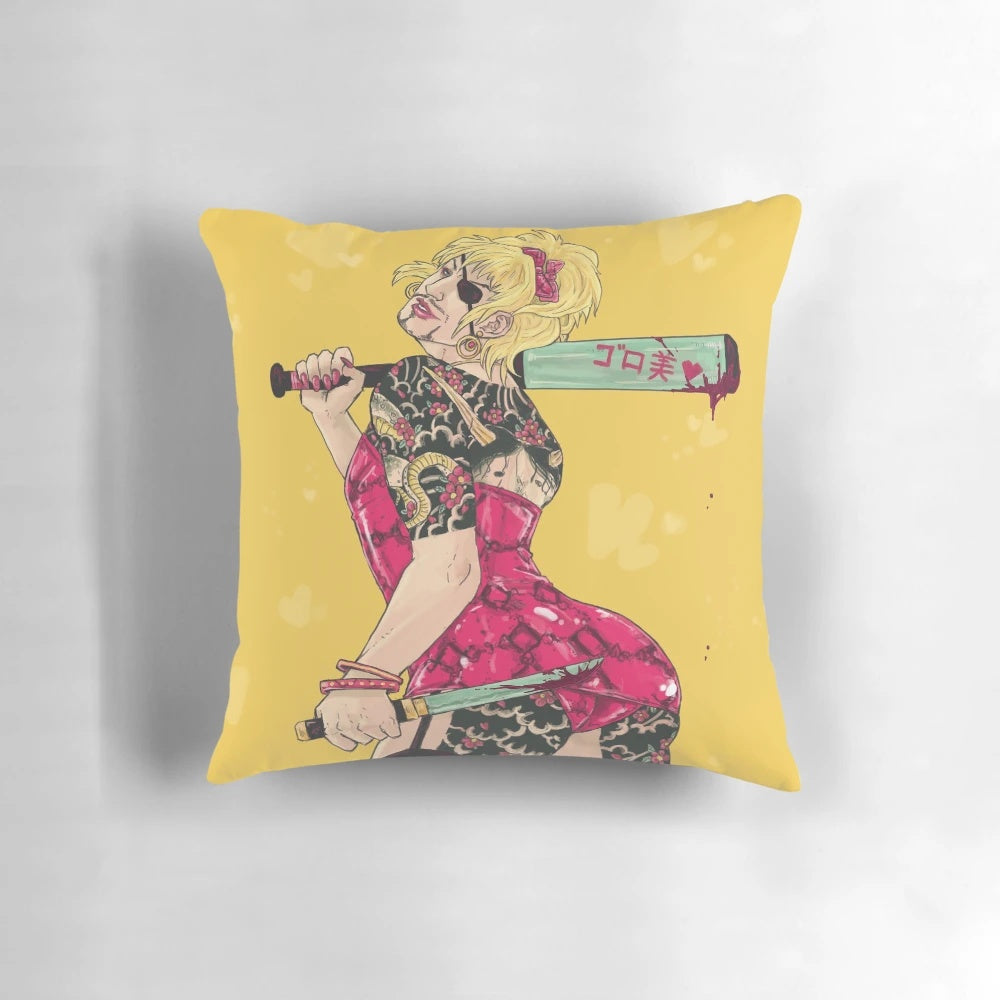 Soft, plush pillow featuring the image of Majima Goro, a popular character from the Ryu ga Gotoku (Yakuza) video game series.