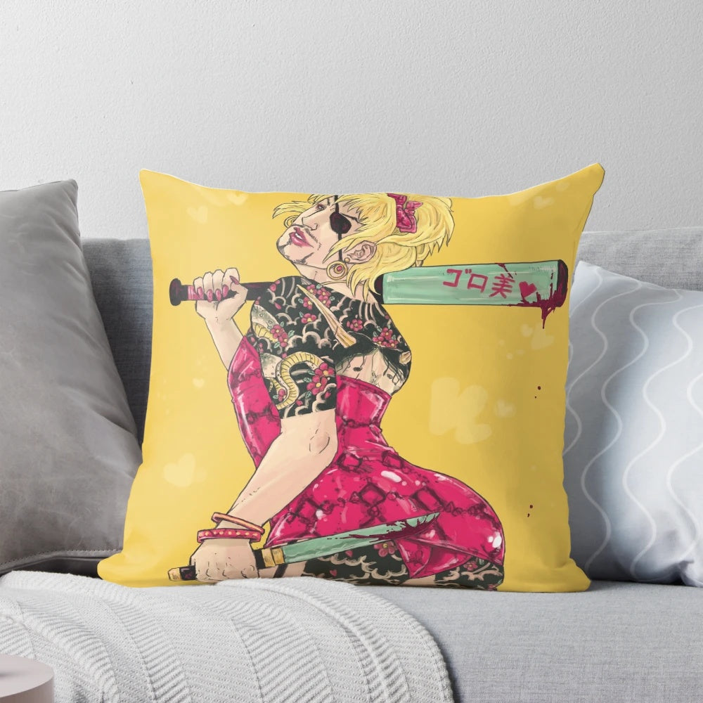 Soft, plush pillow featuring the image of Majima Goro, a popular character from the Ryu ga Gotoku (Yakuza) video game series.