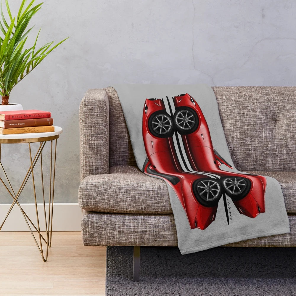 Goseatonio designed plush blanket featuring a Mazda MX-5 Miata RF sports car