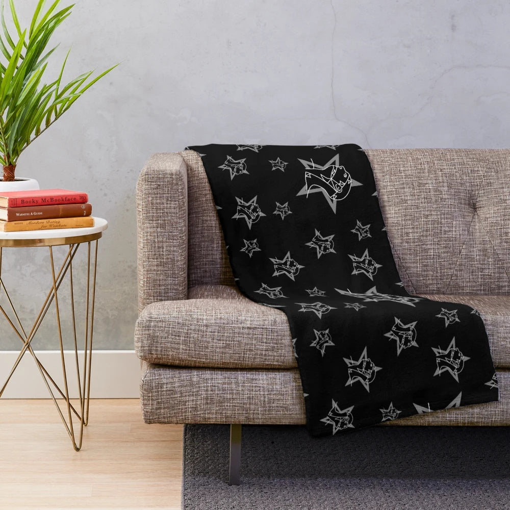 Goth-inspired plush blanket featuring Sister of Mercy fan art design