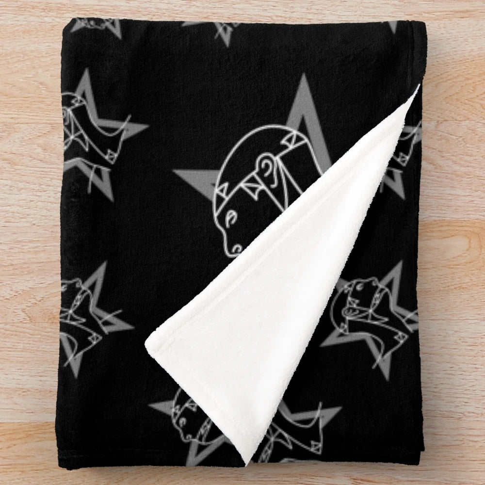 Goth-inspired plush blanket featuring Sister of Mercy fan art design