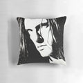 A black and white portrait of the iconic goth metal artist Peter Steele on a Pillow POD product.