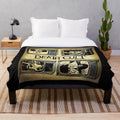 Cozy plush blanket featuring imagery and text inspired by the Southern Death Cult and gothic music of the 1980s