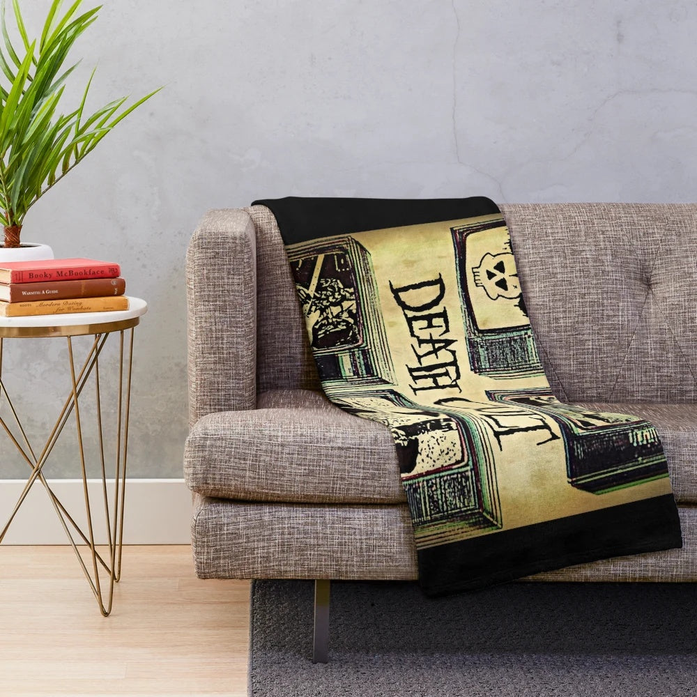 Cozy plush blanket featuring imagery and text inspired by the Southern Death Cult and gothic music of the 1980s