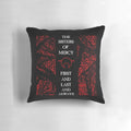 Goth-inspired pillow featuring the album cover of "First and Last and Always" by The Sisters of Mercy