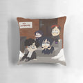 Decorative goth-inspired throw pillow with South Park design
