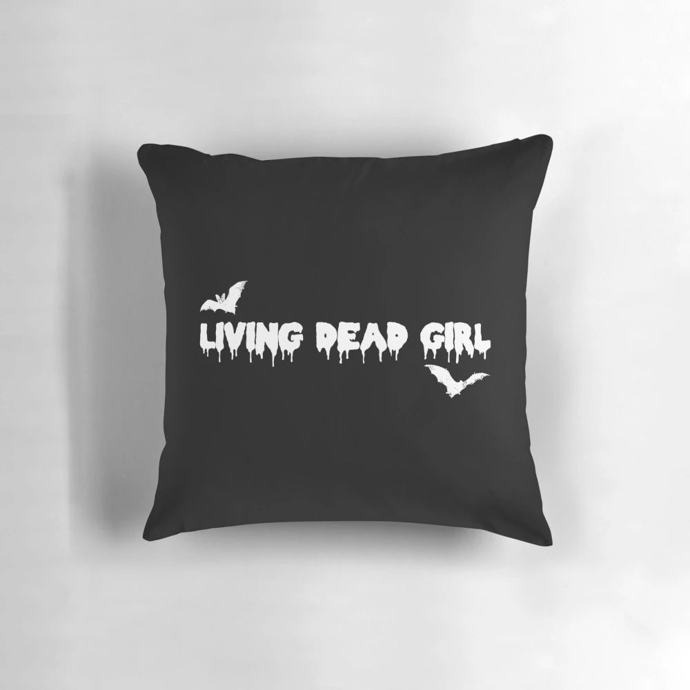 Gothic 'Living Dead Girl' Themed Decorative Pillow for Bedroom or Living Room Decor