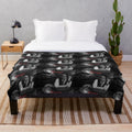 Blutengel-inspired plush blanket with dark, gothic design