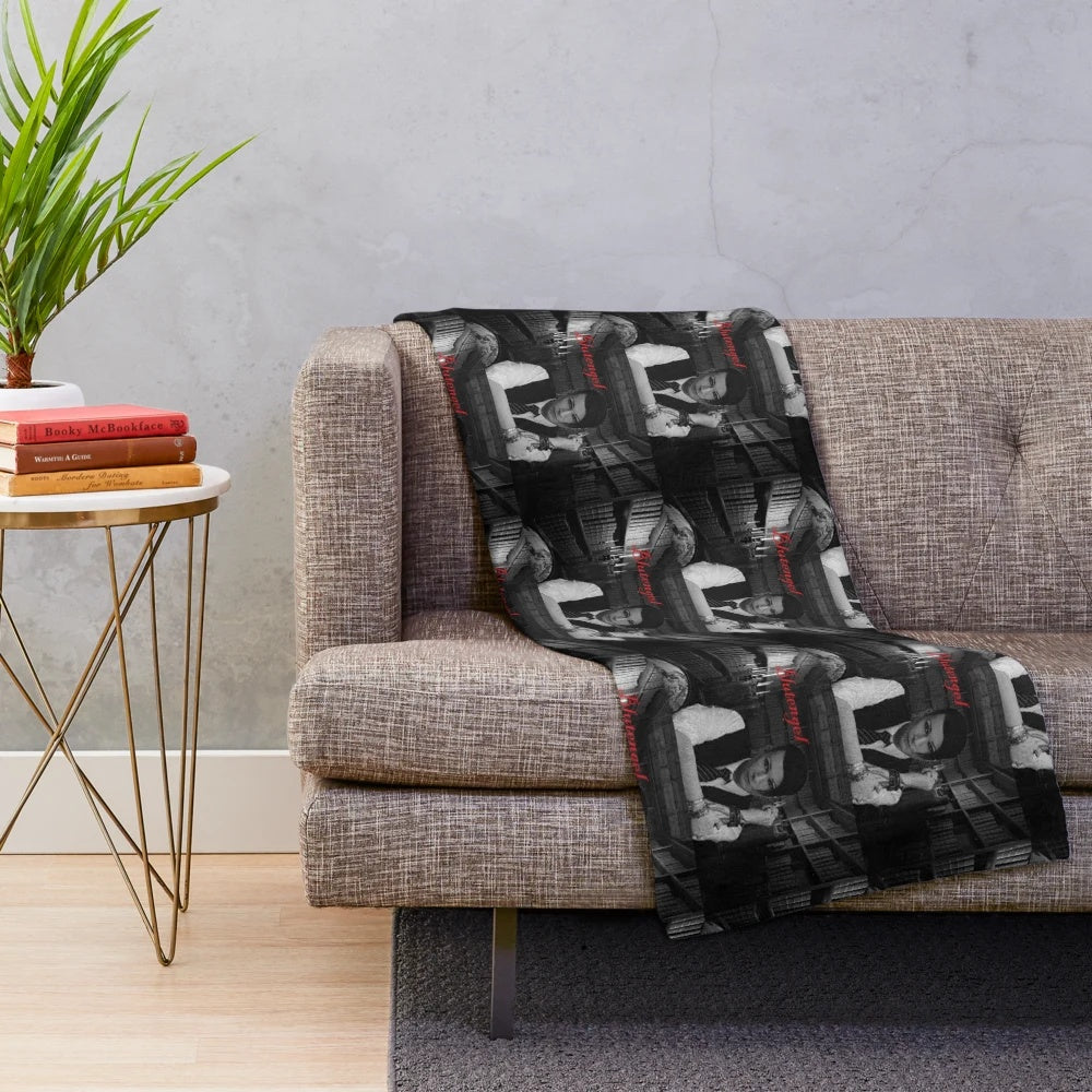 Blutengel-inspired plush blanket with dark, gothic design