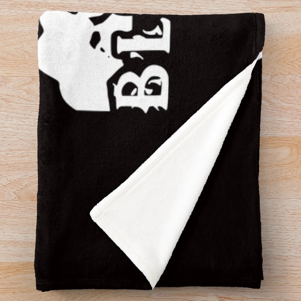 Goth rock band Blutengel inspired plush blanket in black and white