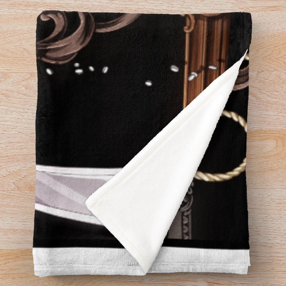Undertaker inspired plush blanket with gothic anime design