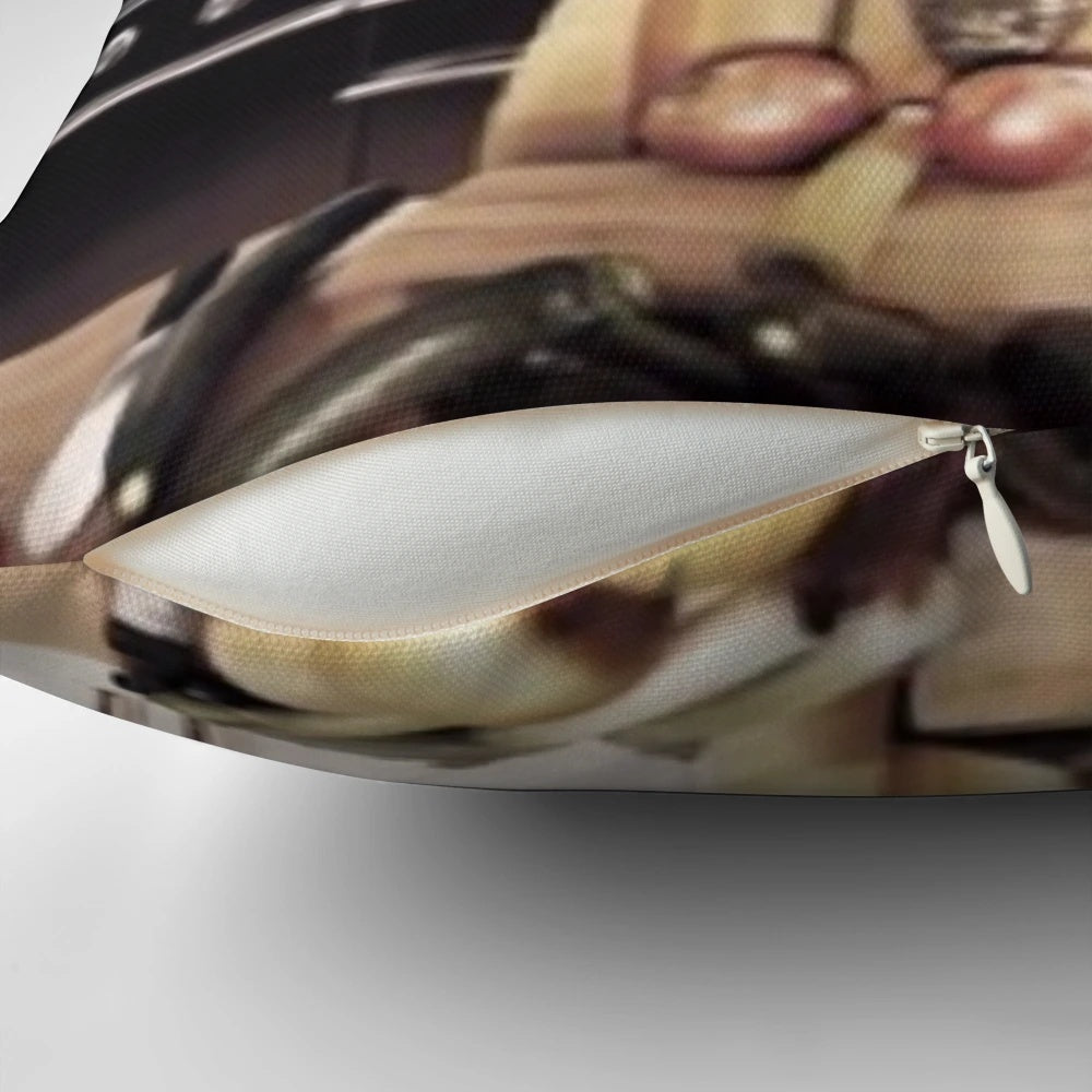 Gourmet chef-inspired decorative pillow featuring Gordon Ramsay's likeness