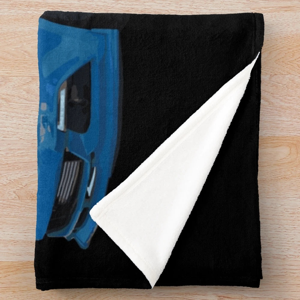 Grabber Blue Ford Mustang GT 5.0L V8 Plush Blanket