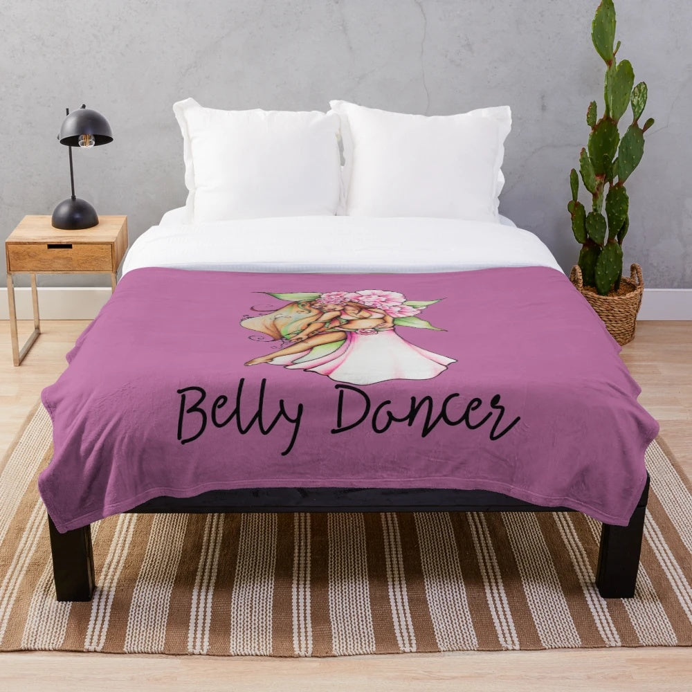 Colorful and feminine belly dancer plush blanket