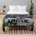 Graffiti abstract design plush blanket