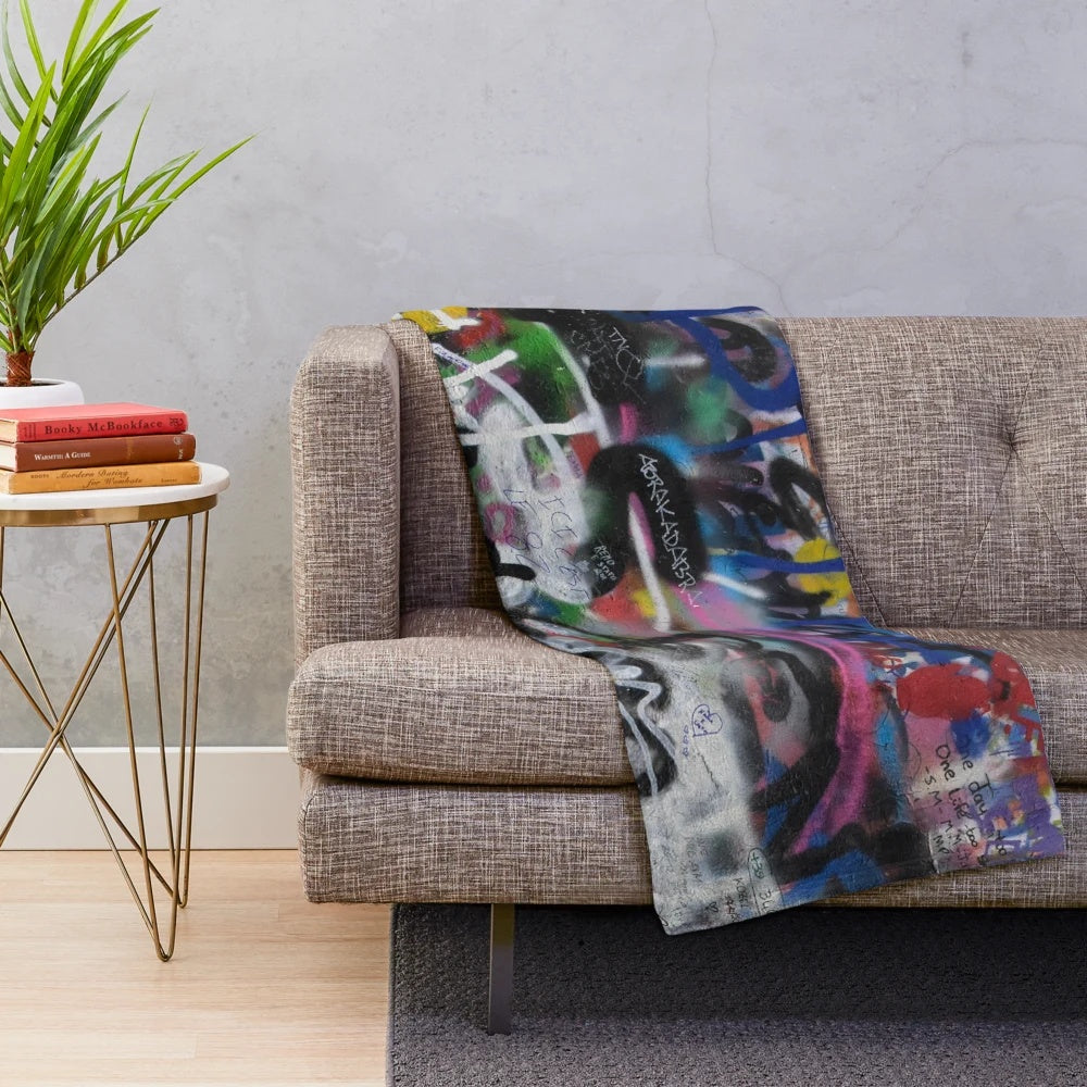 Graffiti abstract design plush blanket