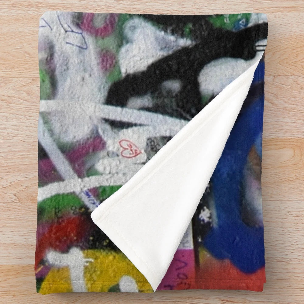 Graffiti abstract design plush blanket