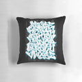 Graffiti alphabet pillow featuring bold, colorful letters in a contemporary typography design.