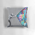 Graffiti hearts spray paint art pillow with a modern, thought-provoking design.