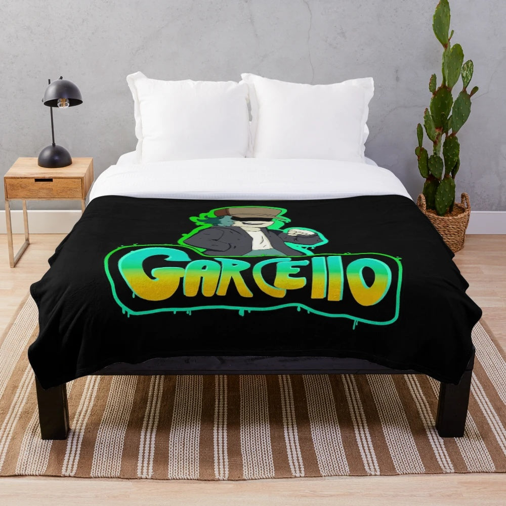 Garcello FNF mod character graffiti-style plush blanket