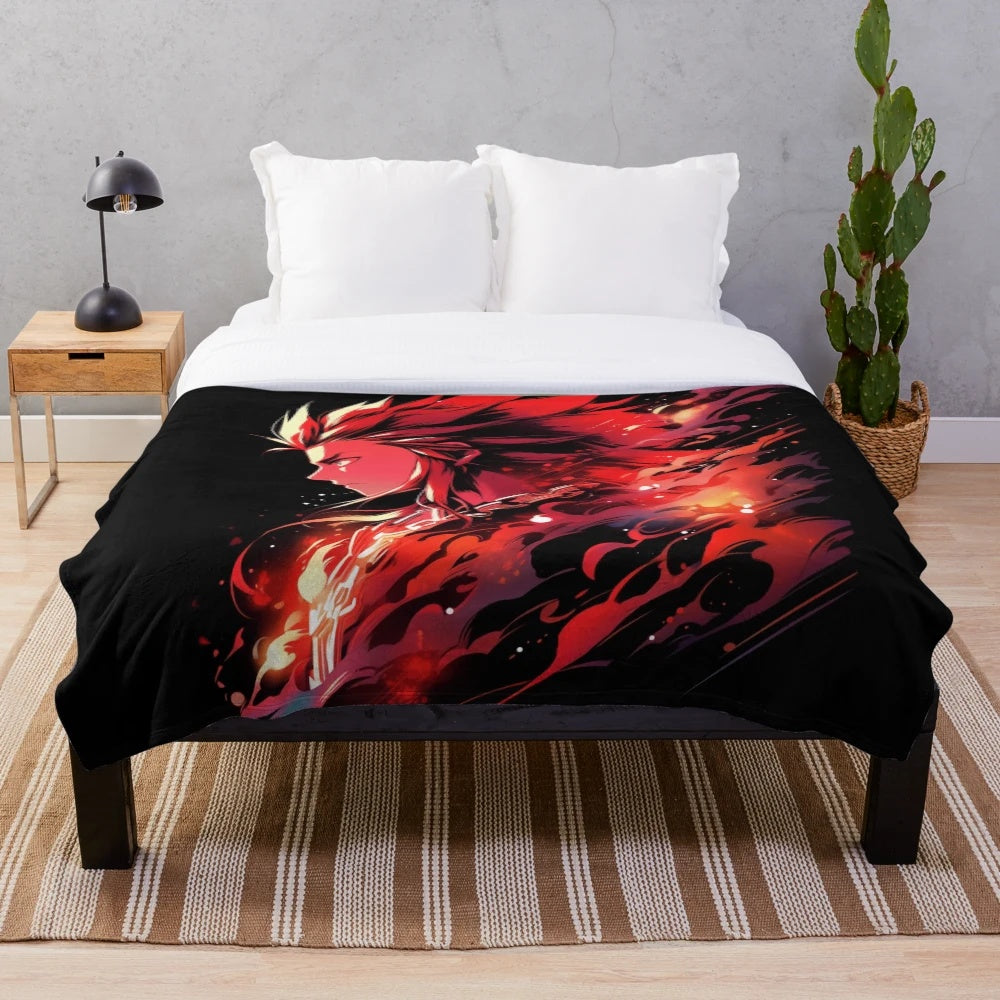 Graffiti plush blanket featuring Axel from Kingdom Hearts