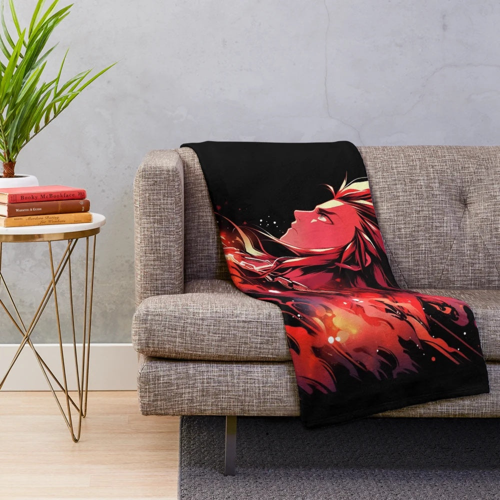 Graffiti plush blanket featuring Axel from Kingdom Hearts