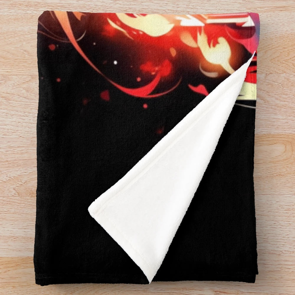 Graffiti plush blanket featuring Axel from Kingdom Hearts