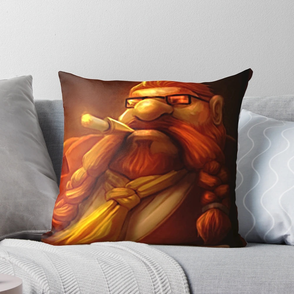 Cozy Gragas-themed pillow with alpha male design