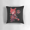 A high-quality decorative pillow featuring an illustration of the character Graha Tia from the video game Final Fantasy XIV.