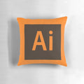 Decorative throw pillow featuring an illustration of Adobe Illustrator logo