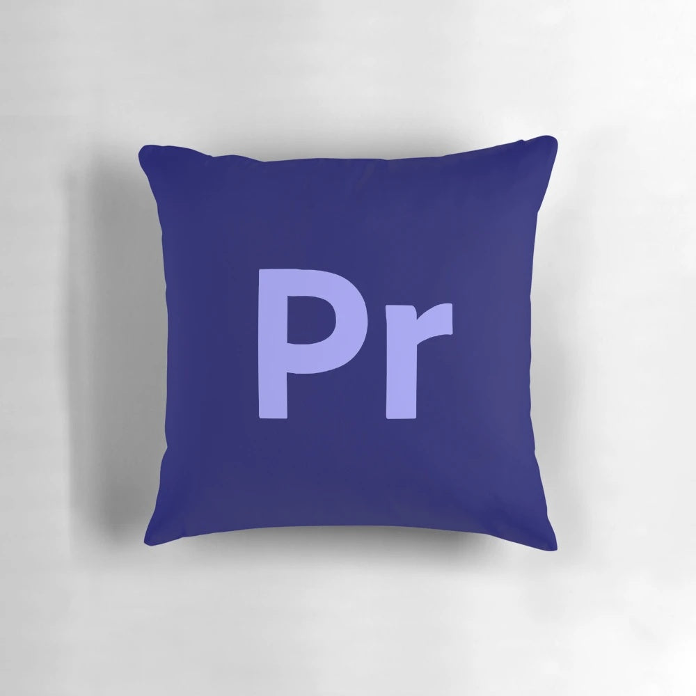 Graphic designer and video editing icon printed on a decorative throw pillow for home and office