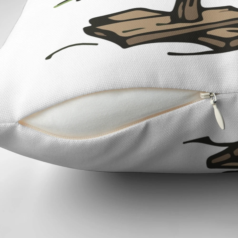 Graphic Love Shop Charlie Brown Christmas Tree Pillow with Red Ornaments