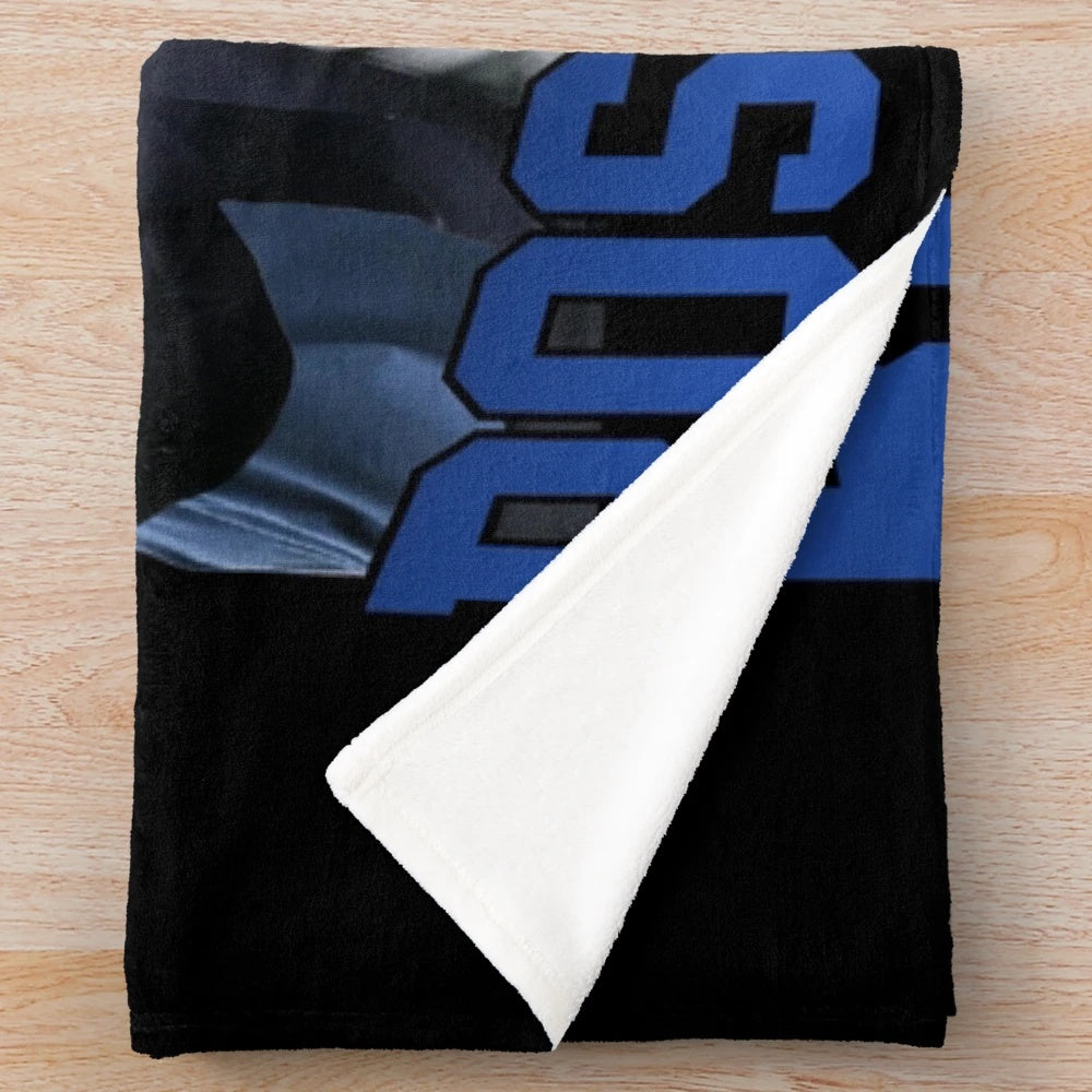 Graphic plush blanket featuring a design of Big Ange Postecoglou, the manager of Tottenham Hotspur