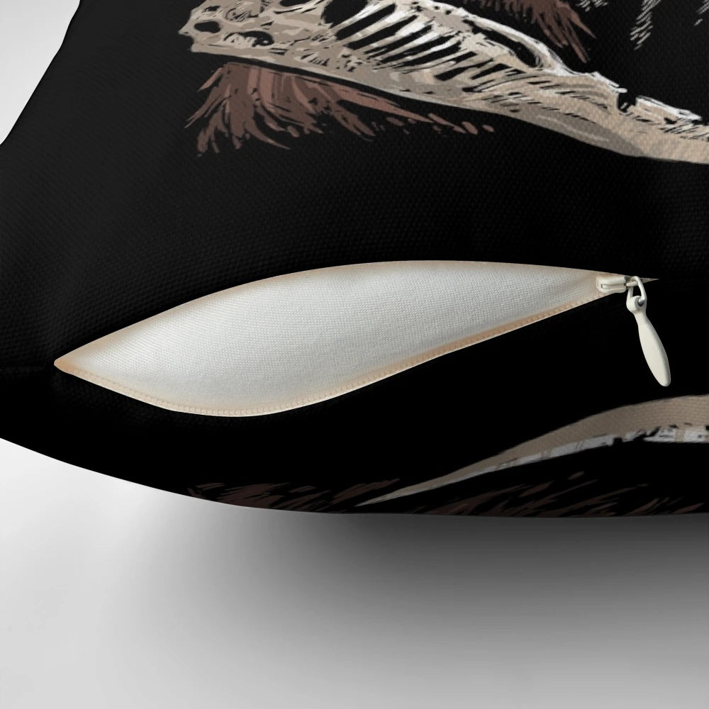 Dark Souls inspired Gravelord Nito pillow with a spooky skeleton and bone design