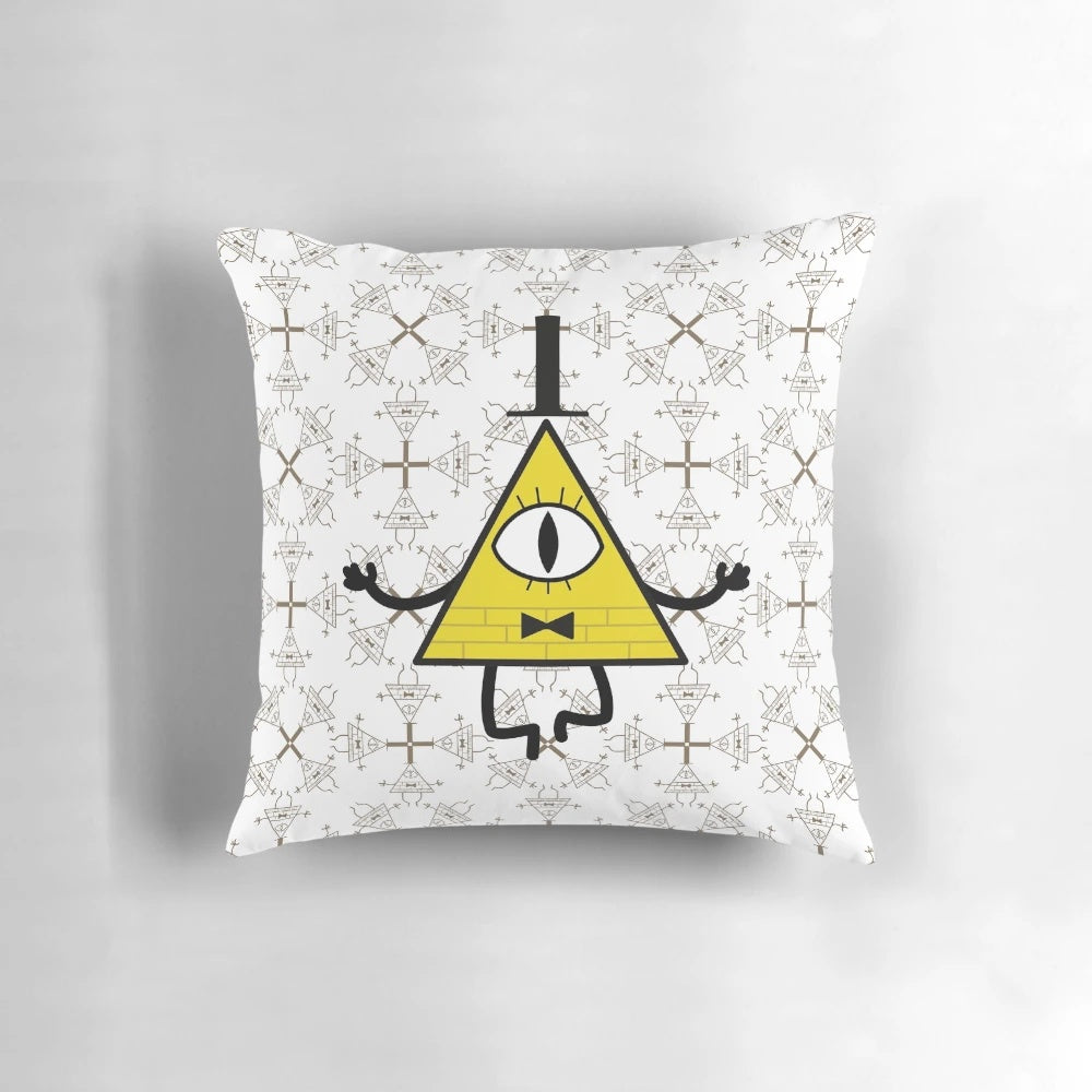 Gravity Falls Bill Cipher Pattern Pillow featuring characters from the Disney XD animated series