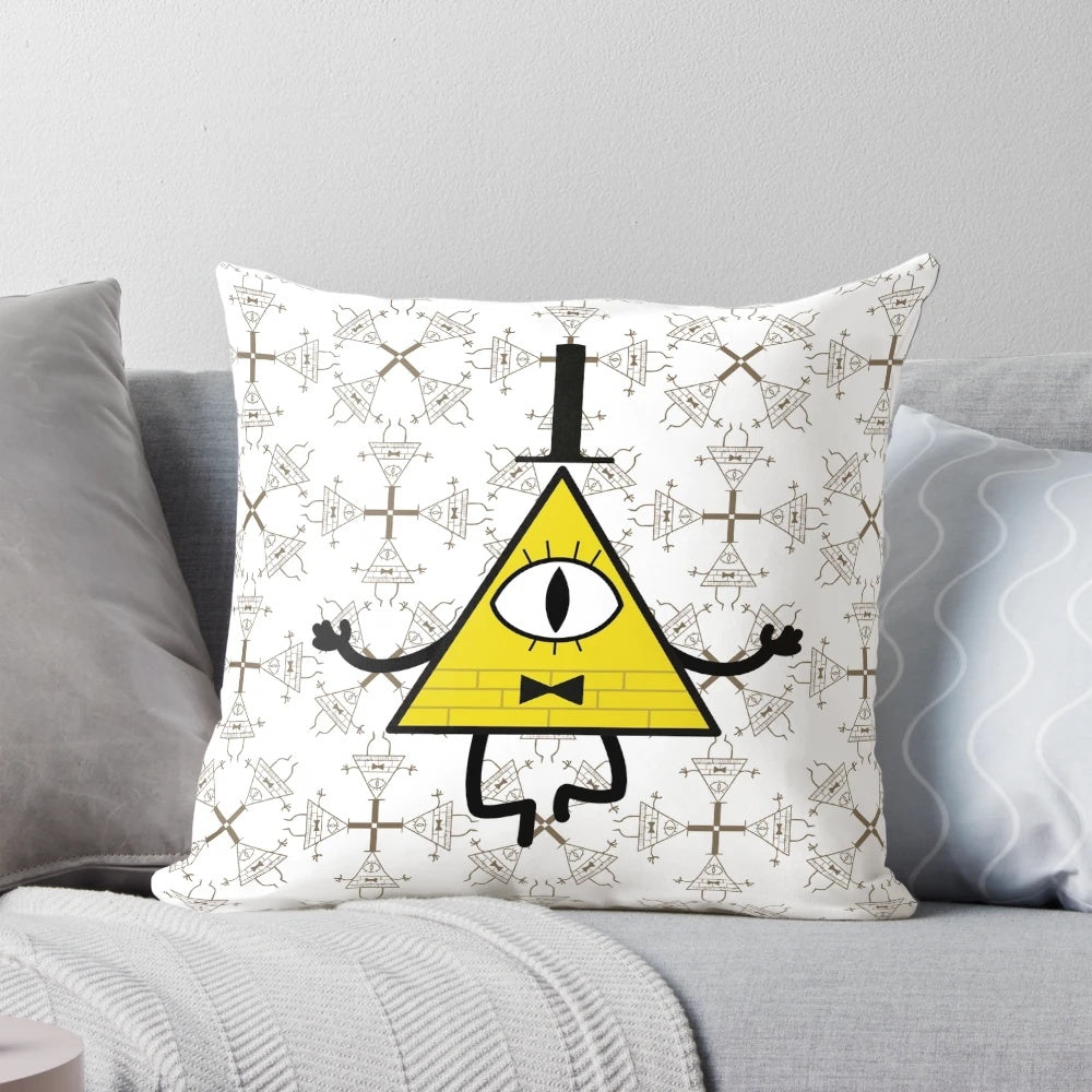Gravity Falls Bill Cipher Pattern Pillow featuring characters from the Disney XD animated series