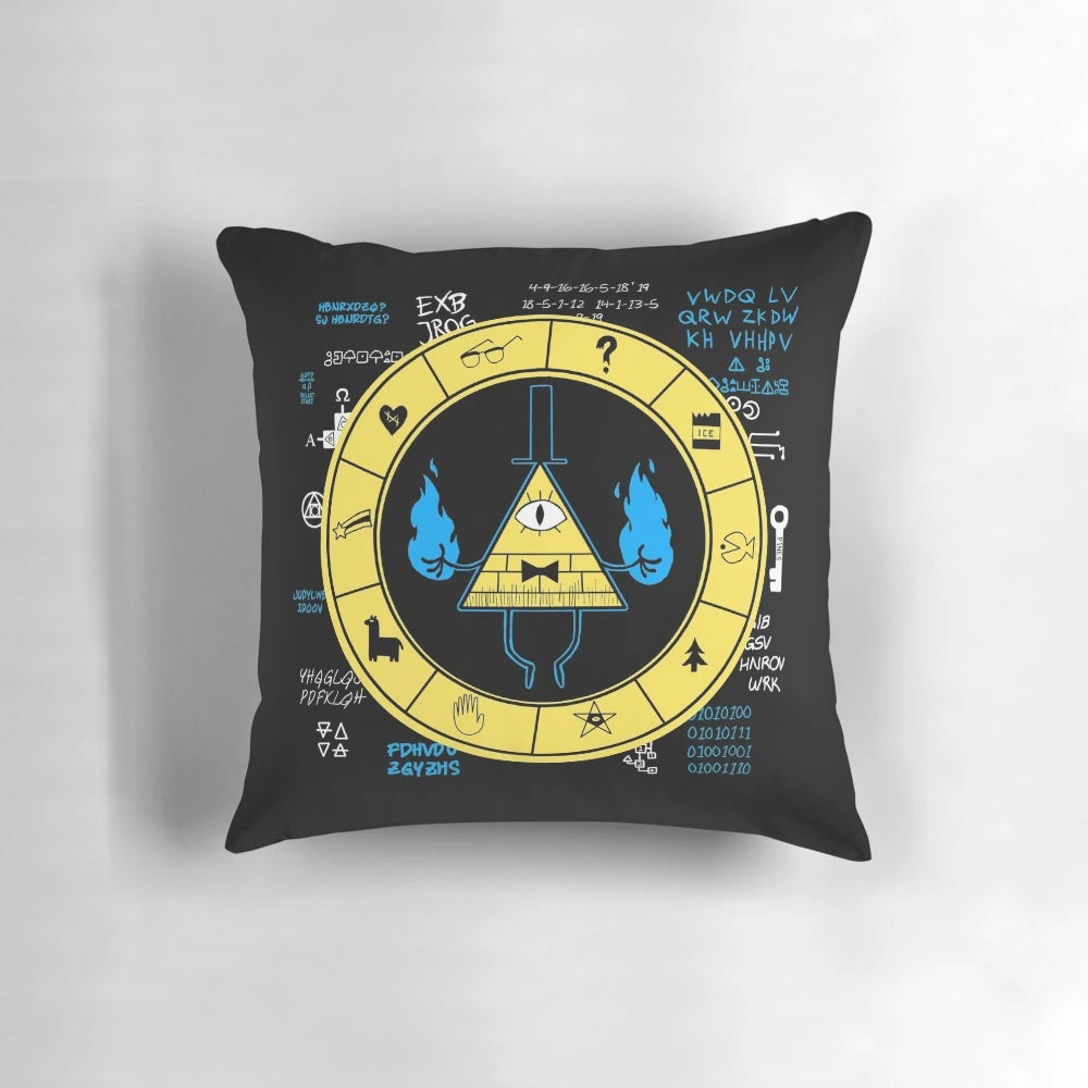 Gravity Falls Bill Cipher Zodiac Pillow featuring the iconic symbol from the popular TV show