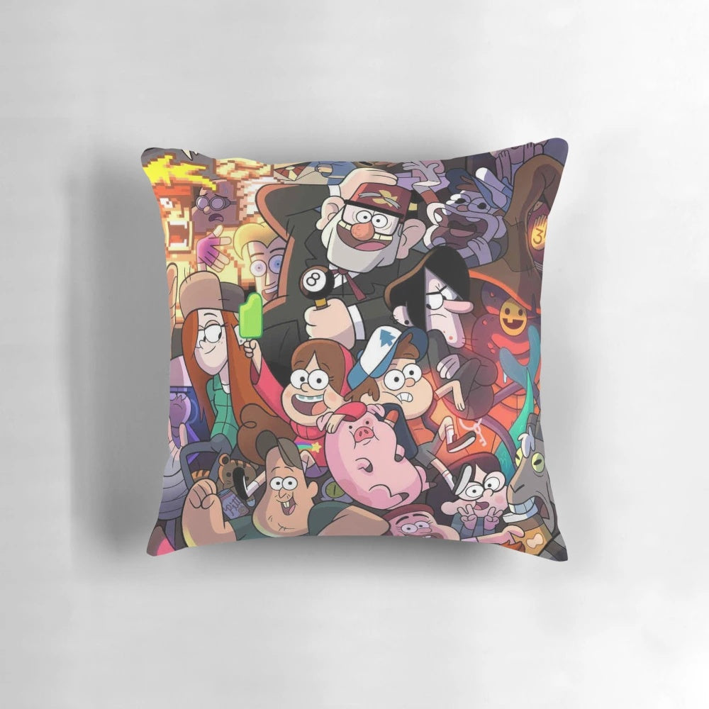 Soft and plush Gravity Falls themed pillow with characters from the popular animated TV show