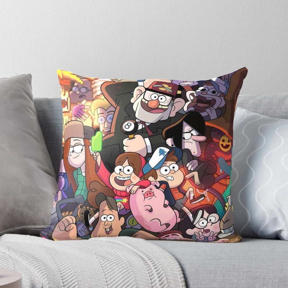 Soft and plush Gravity Falls themed pillow with characters from the popular animated TV show