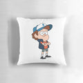 Dipper Pines from Gravity Falls decorative pillow featuring a digital redesign