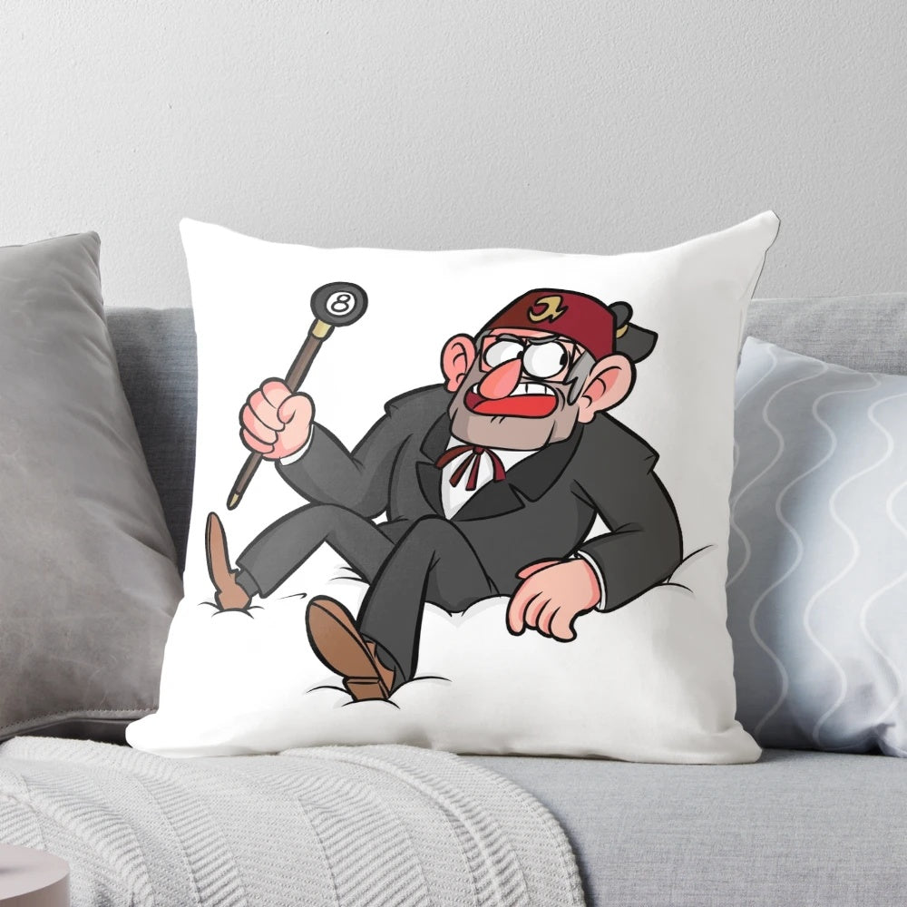 Cozy grunkle stan pillow from the popular gravity falls tv series