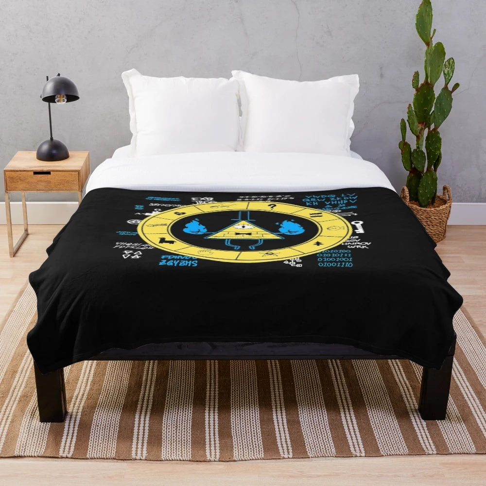 Gravity Falls inspired plush blanket featuring the Bill Cipher Zodiac symbol