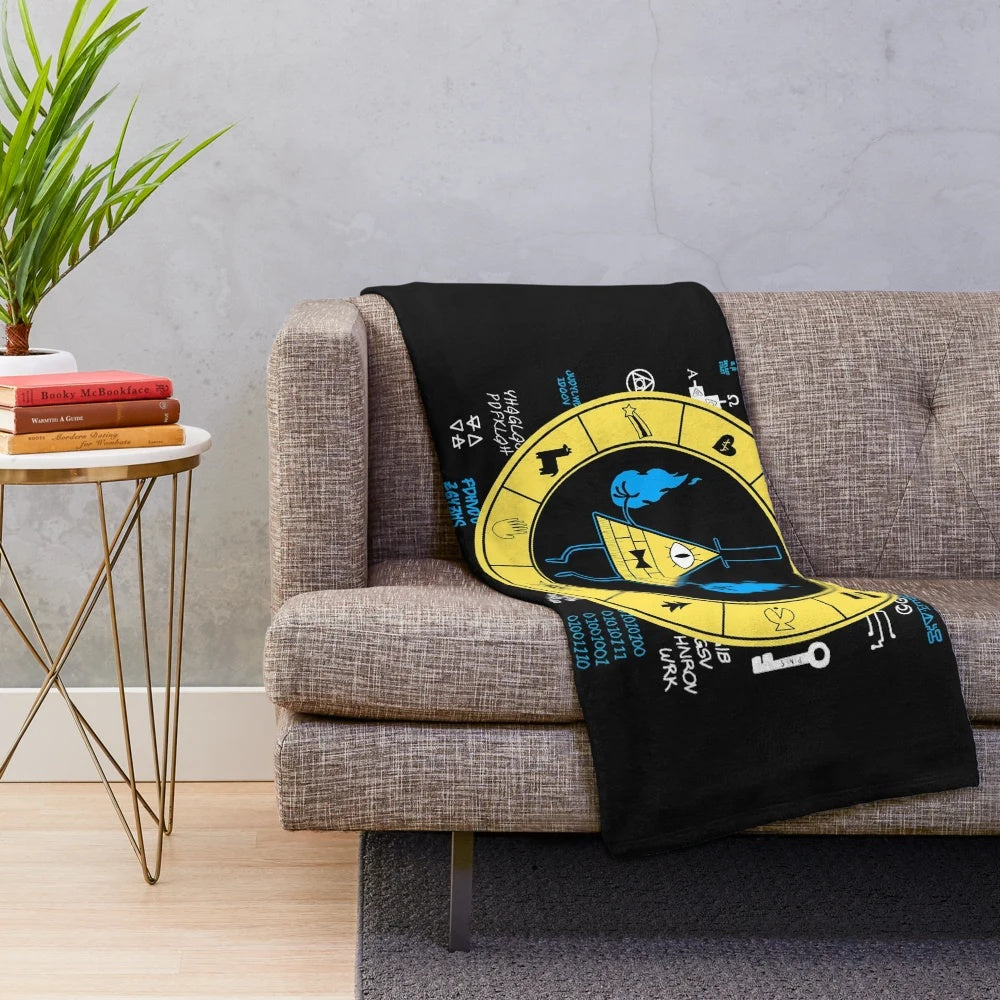 Gravity Falls inspired plush blanket featuring the Bill Cipher Zodiac symbol