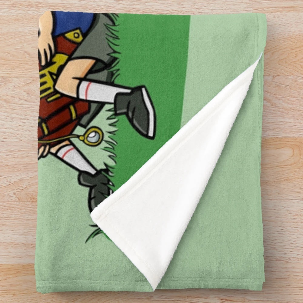 Gravity Falls inspired mystery plush blanket with pine tree cipher design