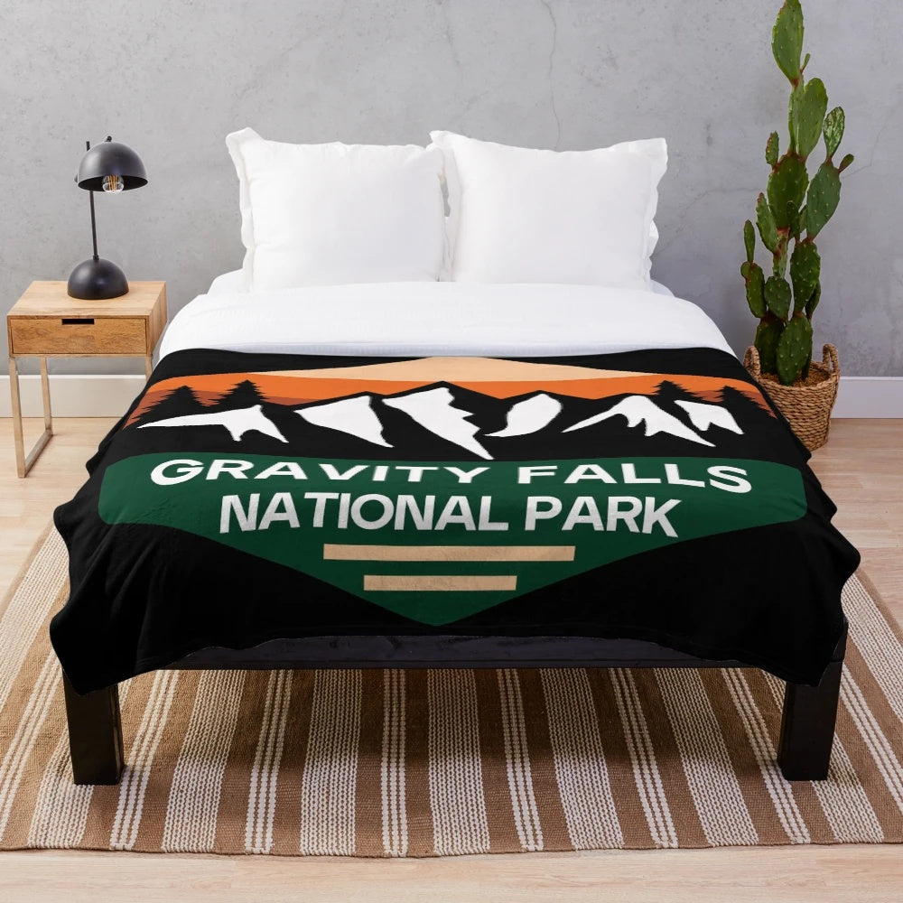 Gravity Falls National Park Plush Blanket with Retro Park Sign