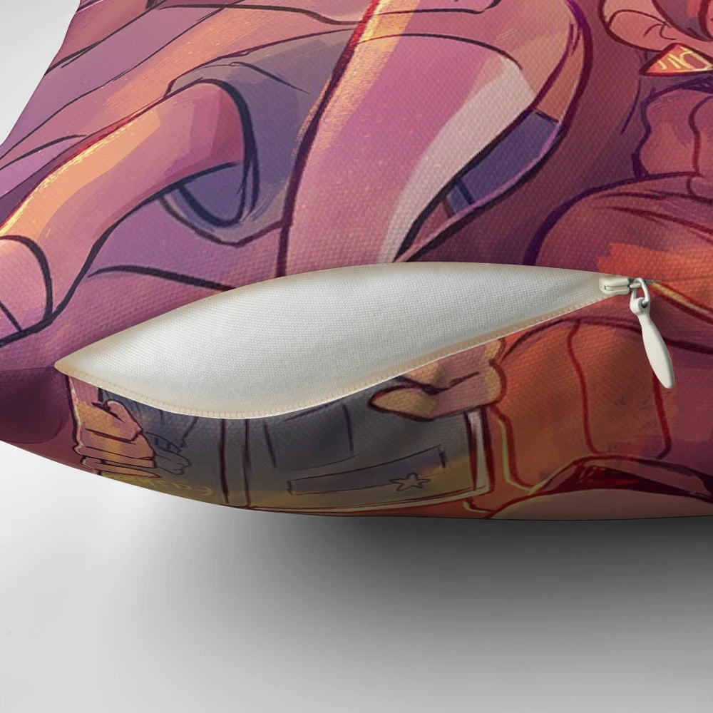 Gravity Falls inspired decorative pillow featuring a 'Somewhere in the Woods' design