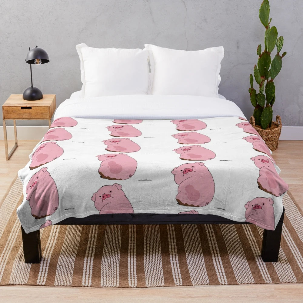 Cozy Waddles the Pig Plush Blanket for Gravity Falls Fans